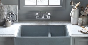 Kohler's new Whitehaven sink fits perfectly in any style kitchen